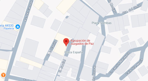 mapa Registro Civil-Juzgado de paz de Híjar, Teruel